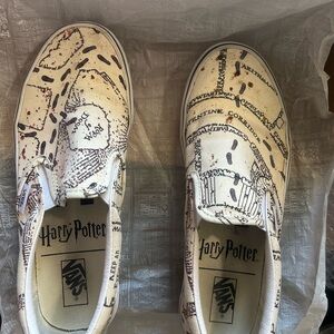 RARE Vans Harry Potter Map Slip-On Shoes